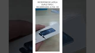 Microfone de Lapela K9 Duplo Tipo C Recarregável Sem fio