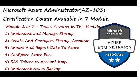 Microsoft Azure Administrator(AZ-103) Certification Course Module 2
