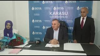 Deva Partisi Karasu İlçe Başkanlığında Çiçeklerle Karşılandılar