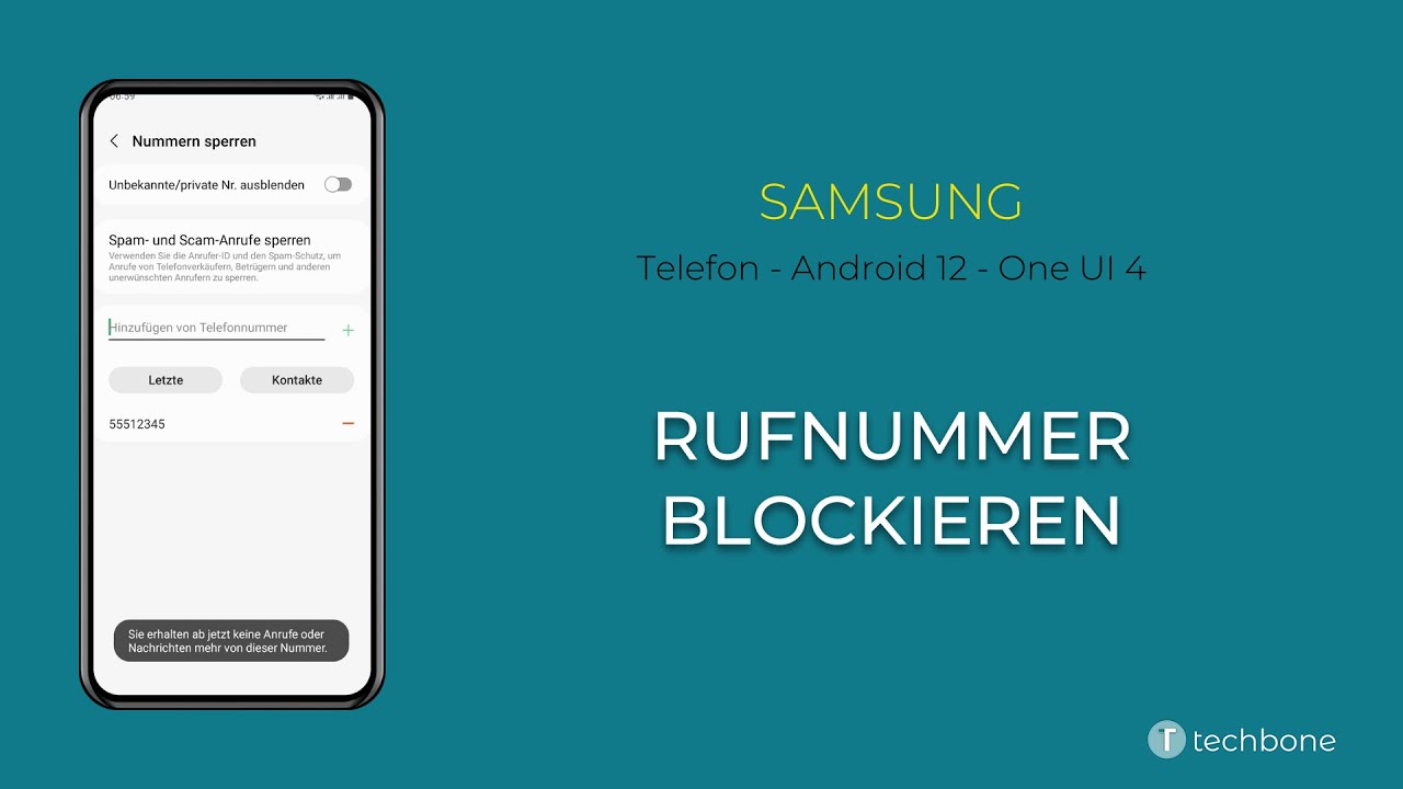 Rufnummer blockieren - Samsung [Android 12 - One UI 4] - YouTube
