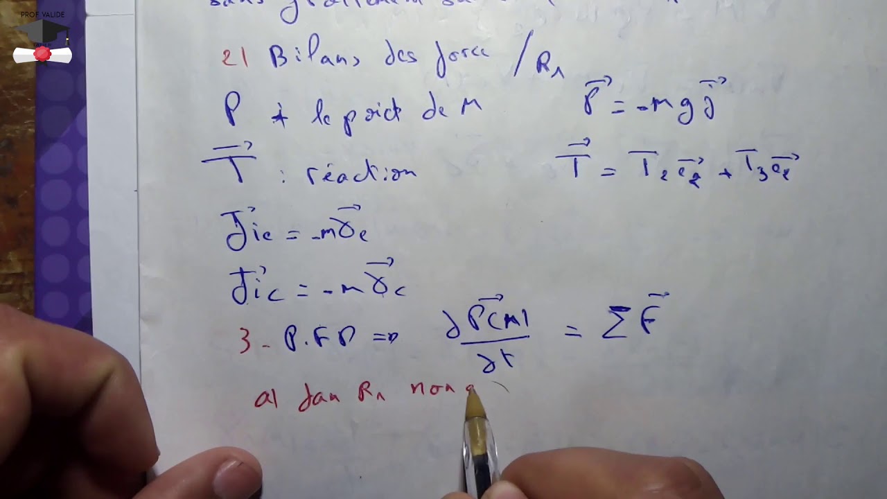 Examen 1 partie 2  Mécanique de point matériel S1 ( Contrôle dynamique  ) SMPC SMIA ENSA MIPC MIP