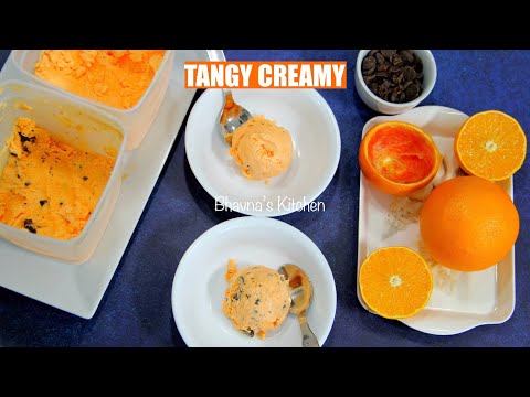 Orange Chocolate Chip Ice Cream Video Recipe | Bhavna