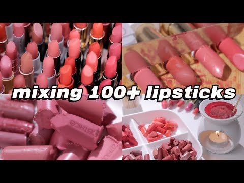 립스틱 100개 부수기 + 섞기💄<strong>Breaking</strong> &amp;amp; mixing <strong>100</strong> lipsticks | ASMR 🎧
