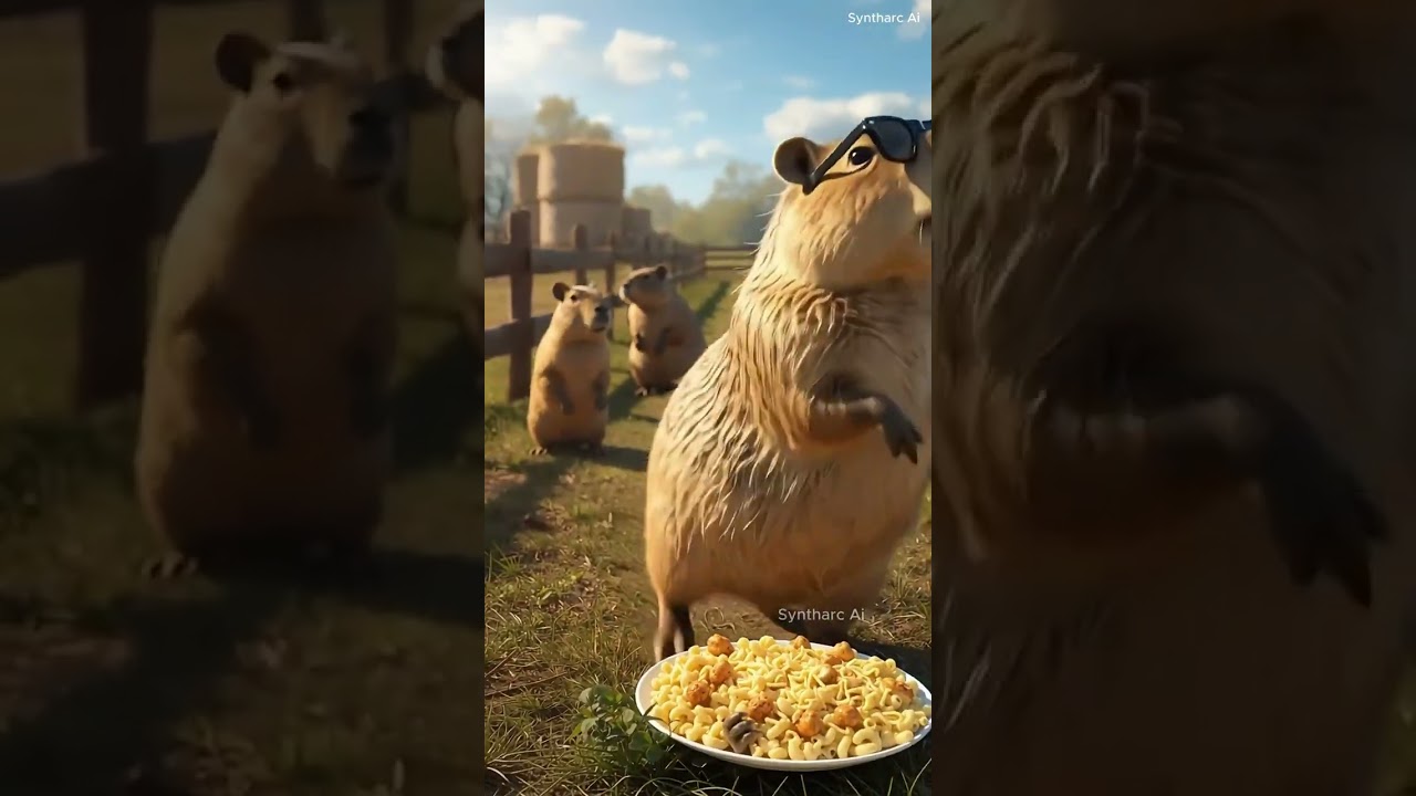 Capybaras Dancing for Chicken Wings & Macaroni 🤣🐾 