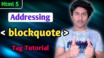 Blockquote Tag In HTML 5 Tutorial In Hindi | What is Blockquote Tag In Html