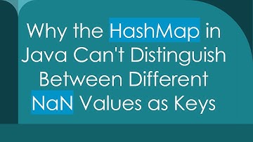 Why the HashMap in Java Can