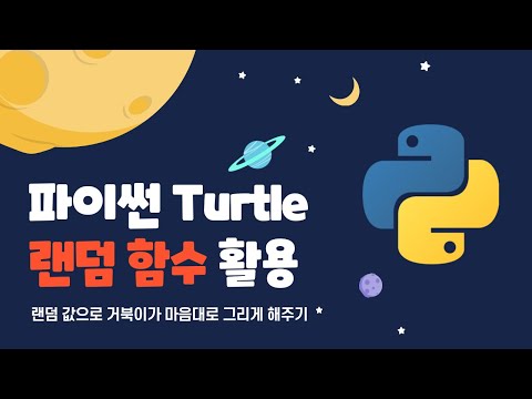 파이썬 Turtle 과 랜덤함수를 이용하여 거북이가 마음대로 그리게 해주기