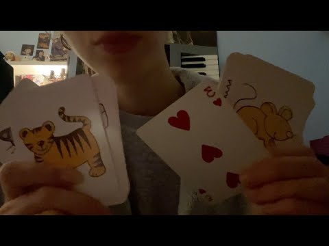 asmr card games (guess the card, tapping)