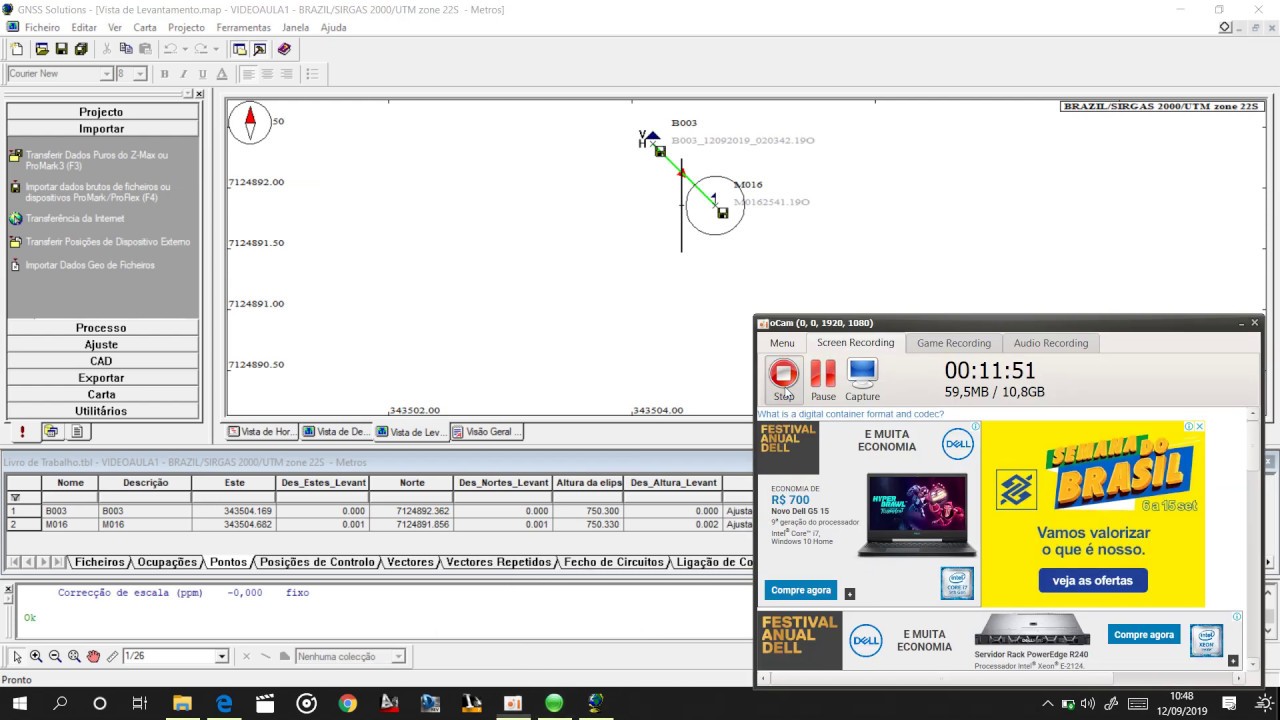 Processamento de dados no GNSS Solution