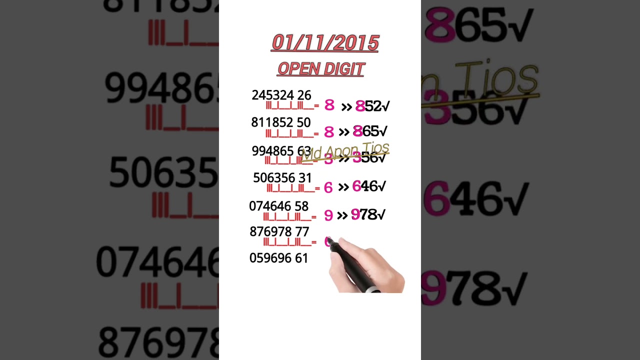 Thailand Lottery 01/11/2025 Thai Lottery 3up Single Digit 4pc paper FIRST paper Last paper 2nd paper