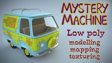 Mistery Machine 3D - 3ds max -  Low Poly Modeling - Mapping - Texturing