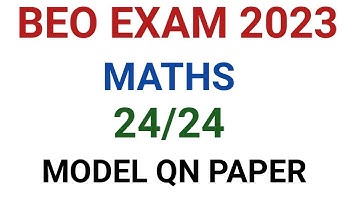 BEO EXAM 2023 MATHS MODEL QN PAPER