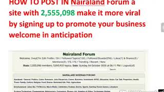 HOW TO POST IN Nairaland Forum