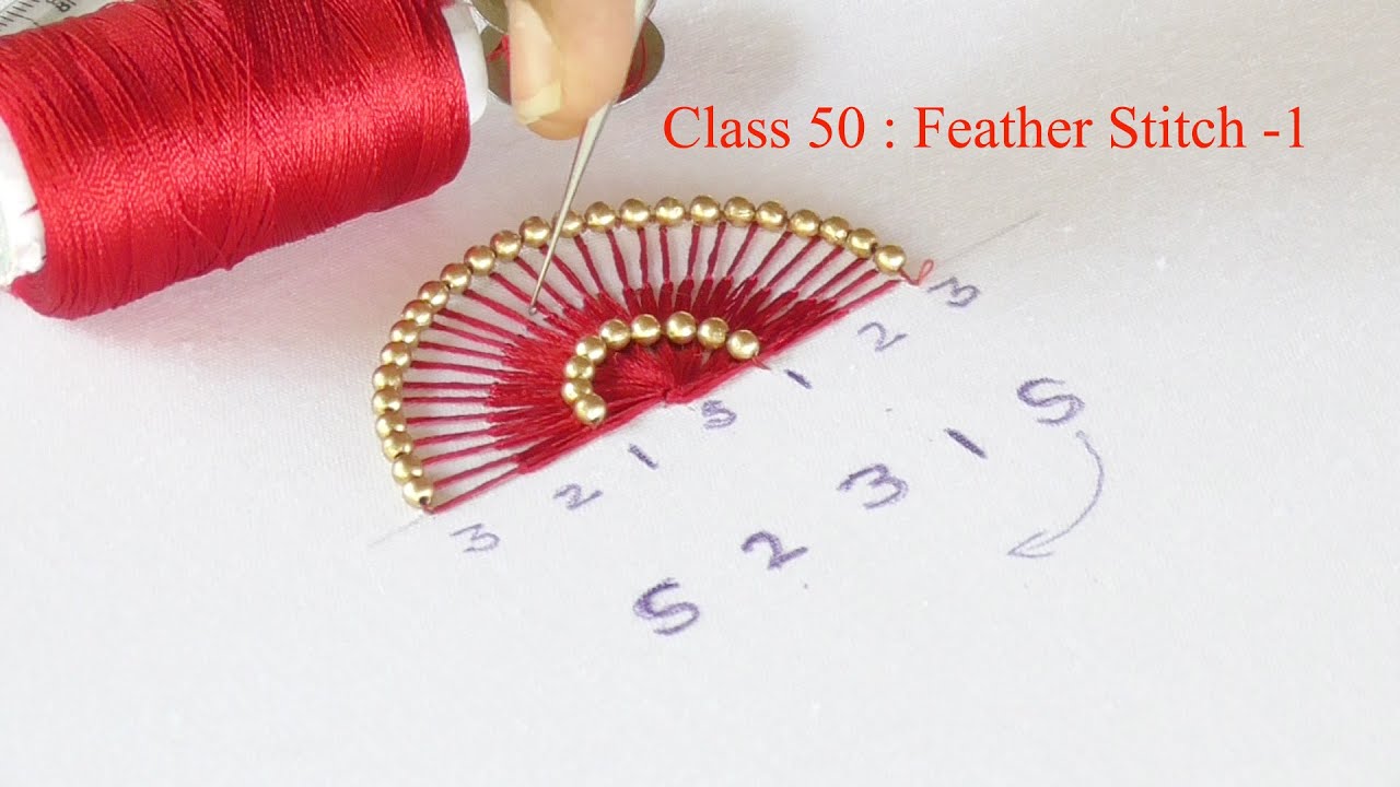 Class 50 : Feather stitch practice for beginners in Tamil