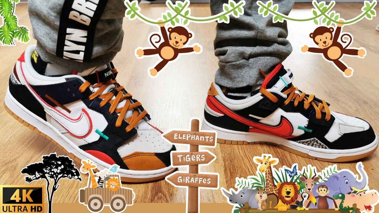 Nike Dunk\u200b Low\u200b Scrap Safari / Dunk Low Black Grey University Red / DETAIL  \u0026 ON FEET / EP.244 - YouTube