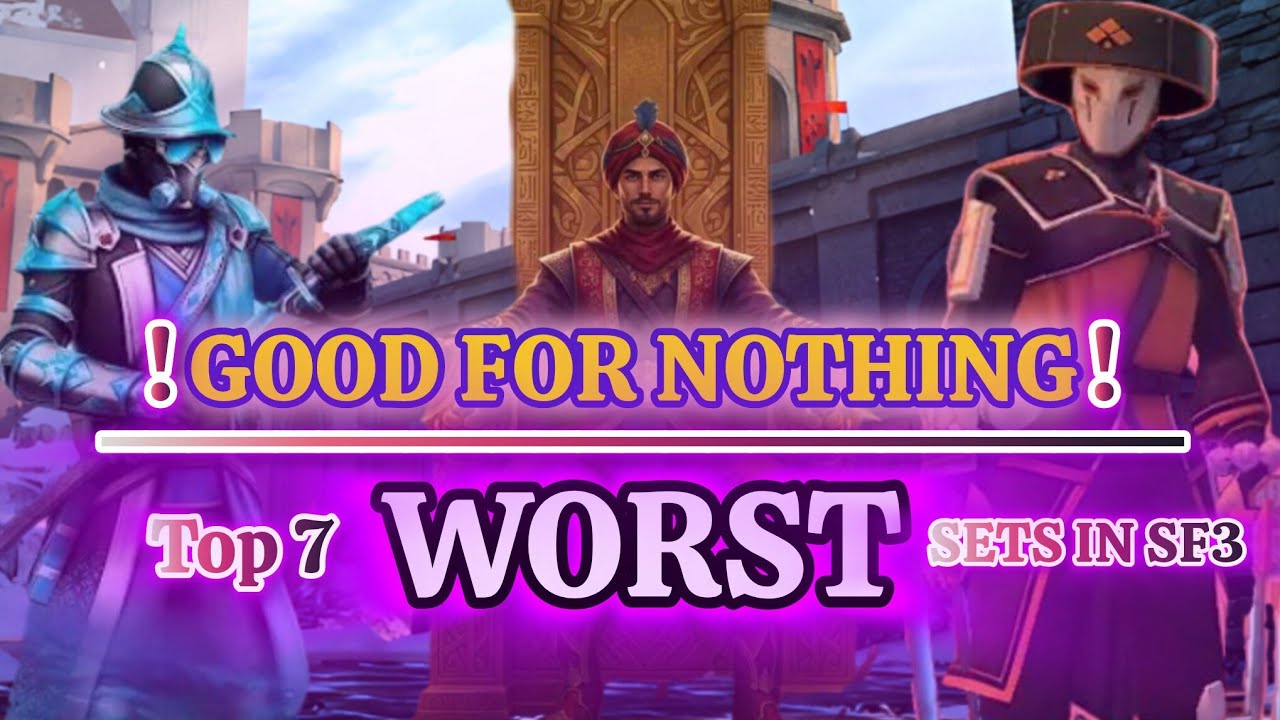 Top 7 most useless sets in SHADOW FIGHT 3 ~Worst sets ever 🤡