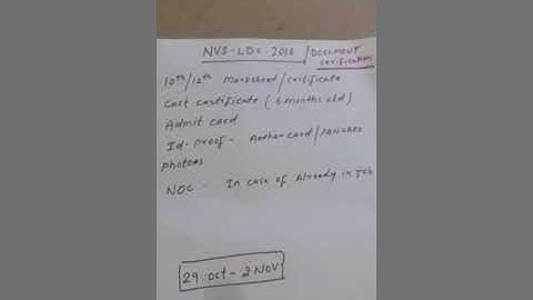 NVS LDC 2018 ... Document Verificatio