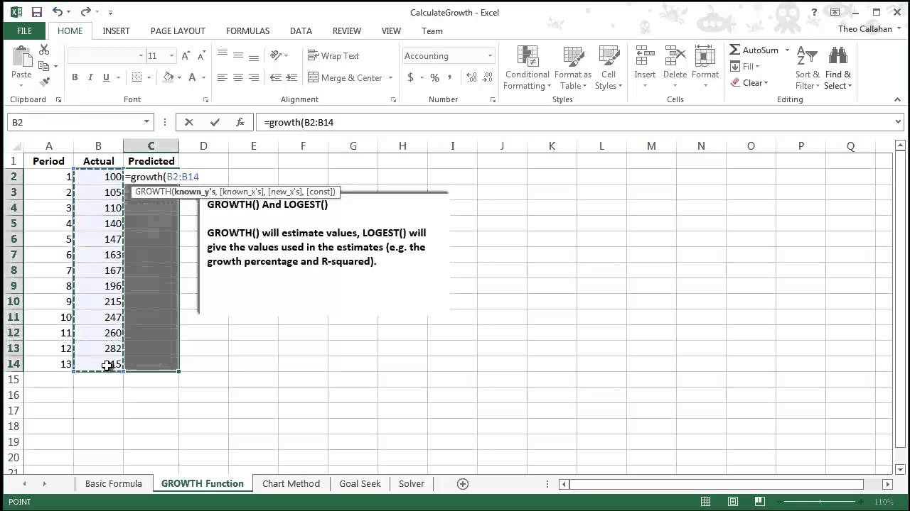 Calculating Growth In Excel - Formula Methods