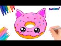 Cómo dibujar una DONA GATO KAWAII FÁCIL | dibujos fáciles Paso a paso???? ????