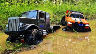 Водитель грузовика Peterbilt В ШОКЕ, как едет подготовленный ВНЕДОРОЖНИК 6х6. RC OFFroad 4x4