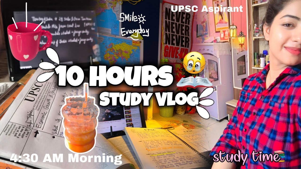 ☕🍒A Day in the Life of UPSC Aspirant 📚 | 10 Hours Study Vlog 🎀 | 4:30 ...