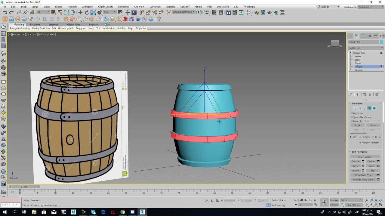 Modeling Barril in 3ds max 2018