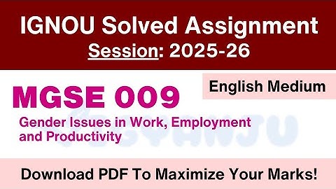 IGNOU MGSE 009 Solved Assignment 2025-26 English Medium
