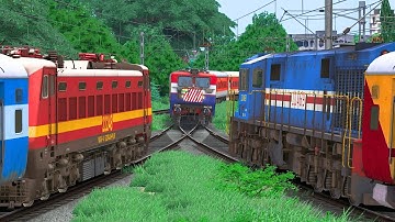 THREE TRAINS CROSSING IN SAME TRACK | BUMPY RAILROAD | Train Simulator | Railworks 3 | NTG GAMING