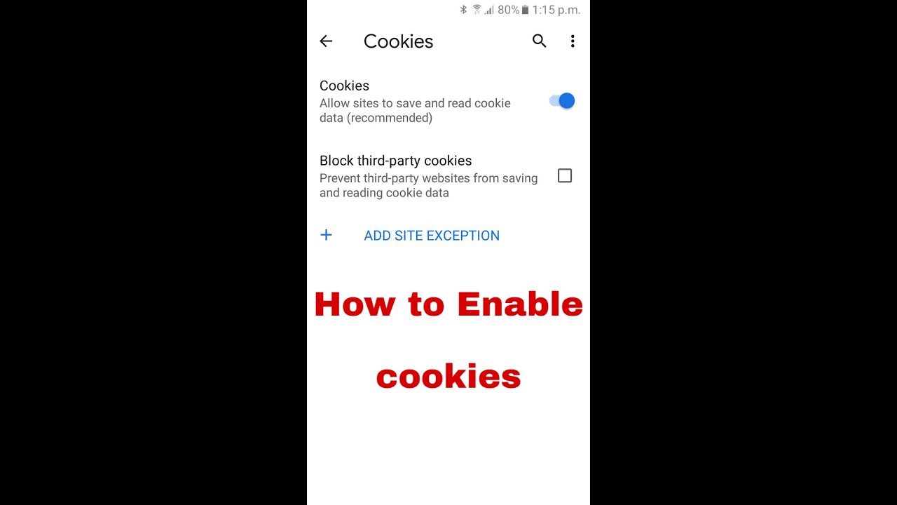 How to Enable cookies YouTube