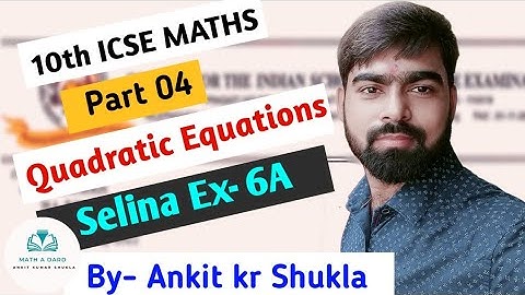 10th Selina Ex-6A || Quadratic Equation || Word problems || Number concepts||