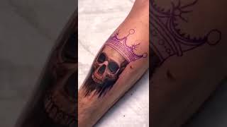 Skull King Tattoo 💀👑 #subscribe #tattoo #like #explore #art #shorts #viral #artist #trending #short