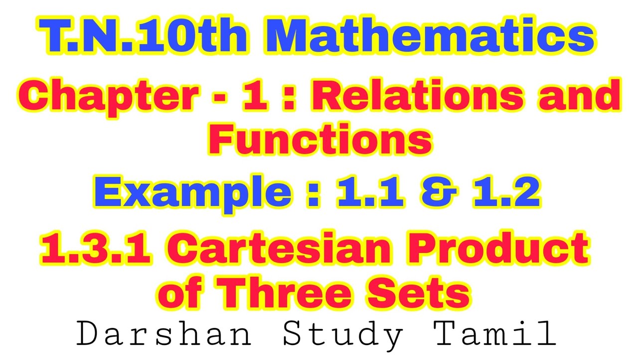 T.N. 10th Mathematics | Chapter - 1 : Relations and Functions | Online ...