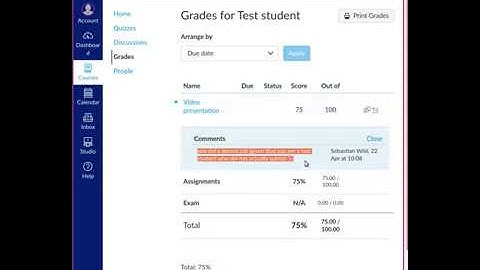 Canvas - How to see comments on graded assessment