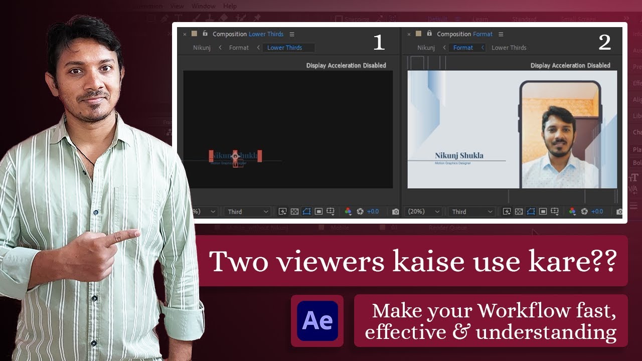 Two Viewers kaise use kare?? View Two Compositions | Fast Workflow | After Effects Tutorial (Hindi)