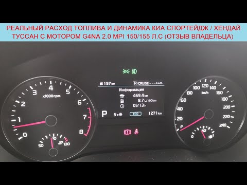 Реальный расход топлива Kia Sportage/Hyundai Tucson с двигателем G4NA 2.0 MPI (отзыв автовладельца)