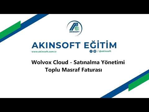 WolvoxCloud - Satınalma Yönetimi - Toplu Masraf Faturası