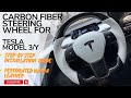 Tesla Custom Steering Wheel Carbon and Nappa Leather