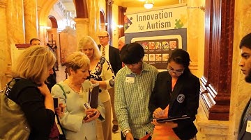 Nived and Nishali Parikh at Innovation for Autism 2013 at The New Jersey State House