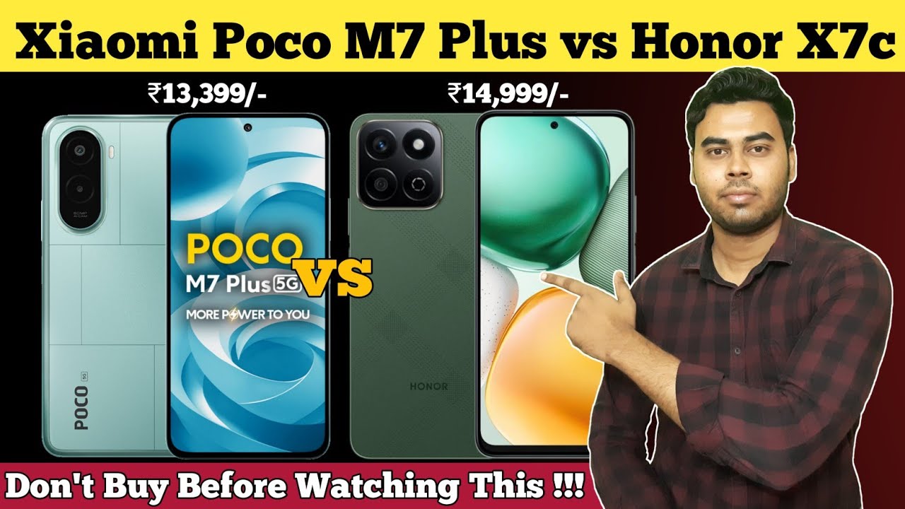 Xiaomi Poco M7 Plus vs Honor X7c Full Comparison In Hindi | Best Gaming Mobiles Under 15000