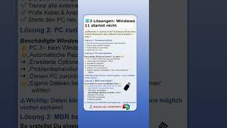 🚨 Windows 11 startet nicht? Dieser Fehler bringt Deinen PC zum Absturz!#pc #startup #problemsolved