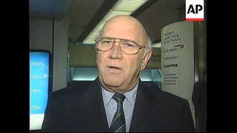 UK: LONDON: FORMER SOUTH AFRICAN PRESIDENT DE KLERK VISIT