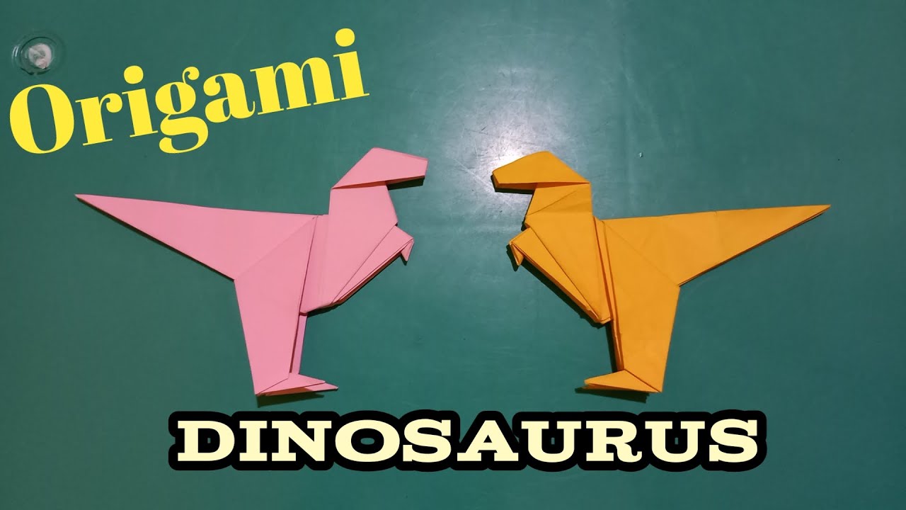 Cara membuat origami dinosaurus / origami dinosaurus / dinosaurus
