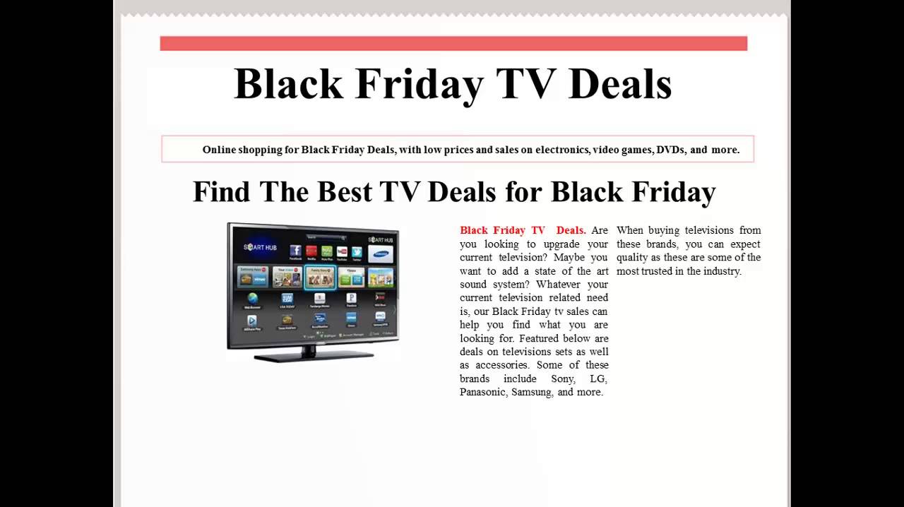 Black Friday TV Deals 2012 - YouTube