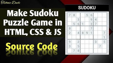 Sudoku : How to make Sudoku Puzzle Game in Html CSS and JS