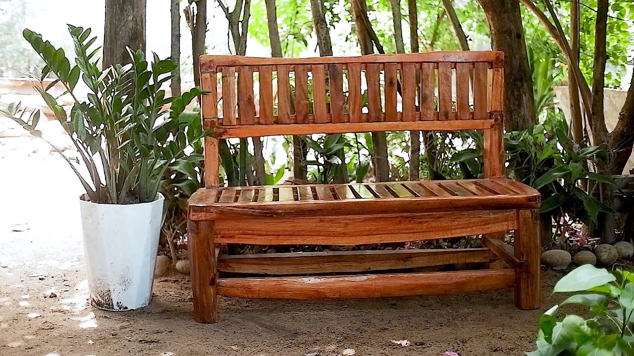 D.I.Y Making Outdoor Benches. Designed from natural wood