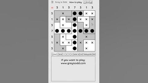 Grey is Odd - Today grids. Solution level 1 7X7 dated 03-31-2024