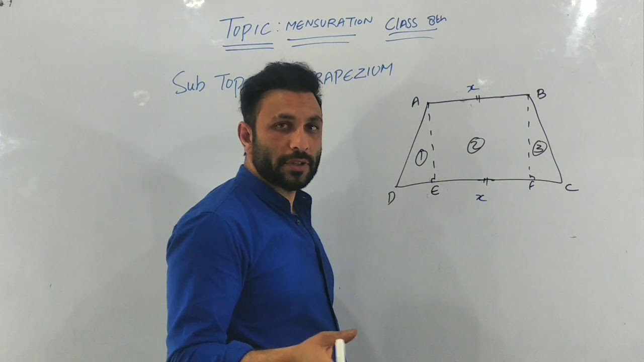 Mensuration Area Of Trapezium class 8 YouTube mensuration-area-of-trapezium-class-8-youtube