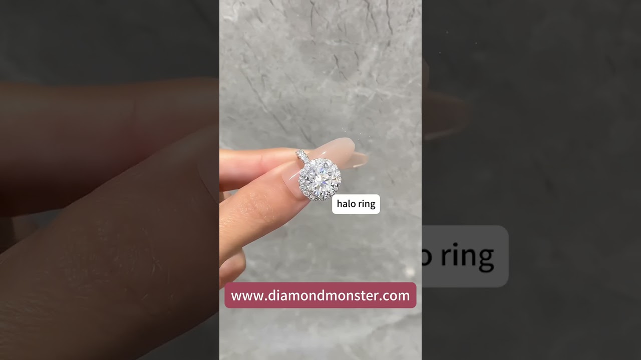 round 2 5ct halo pave diamond ring 