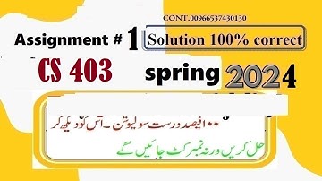 cs 403 assignment 1 solution spring 2024|cs 403 assignment 1 solution spring 2024