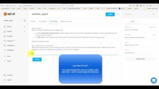 API AI Training using the Yahoo Weather Example Net Worth